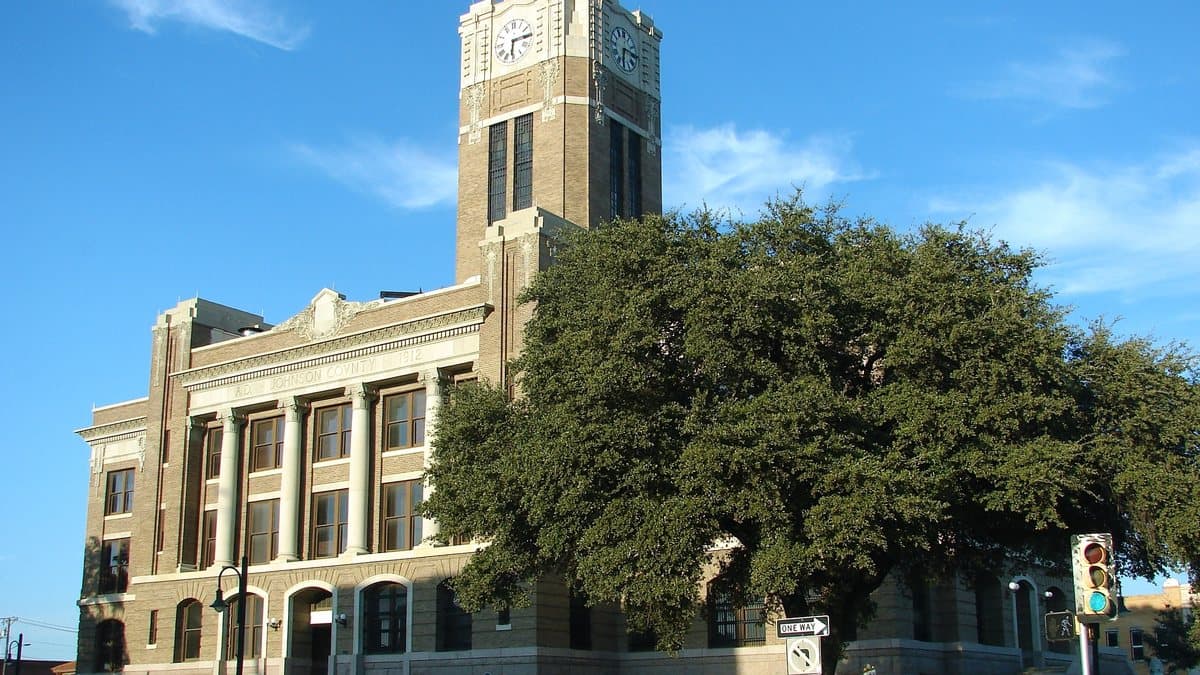 Aerial view of Cleburne, Texas