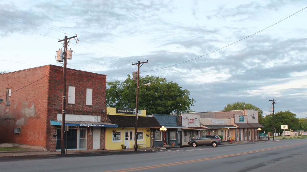 Aerial view of Quinlan, Texas