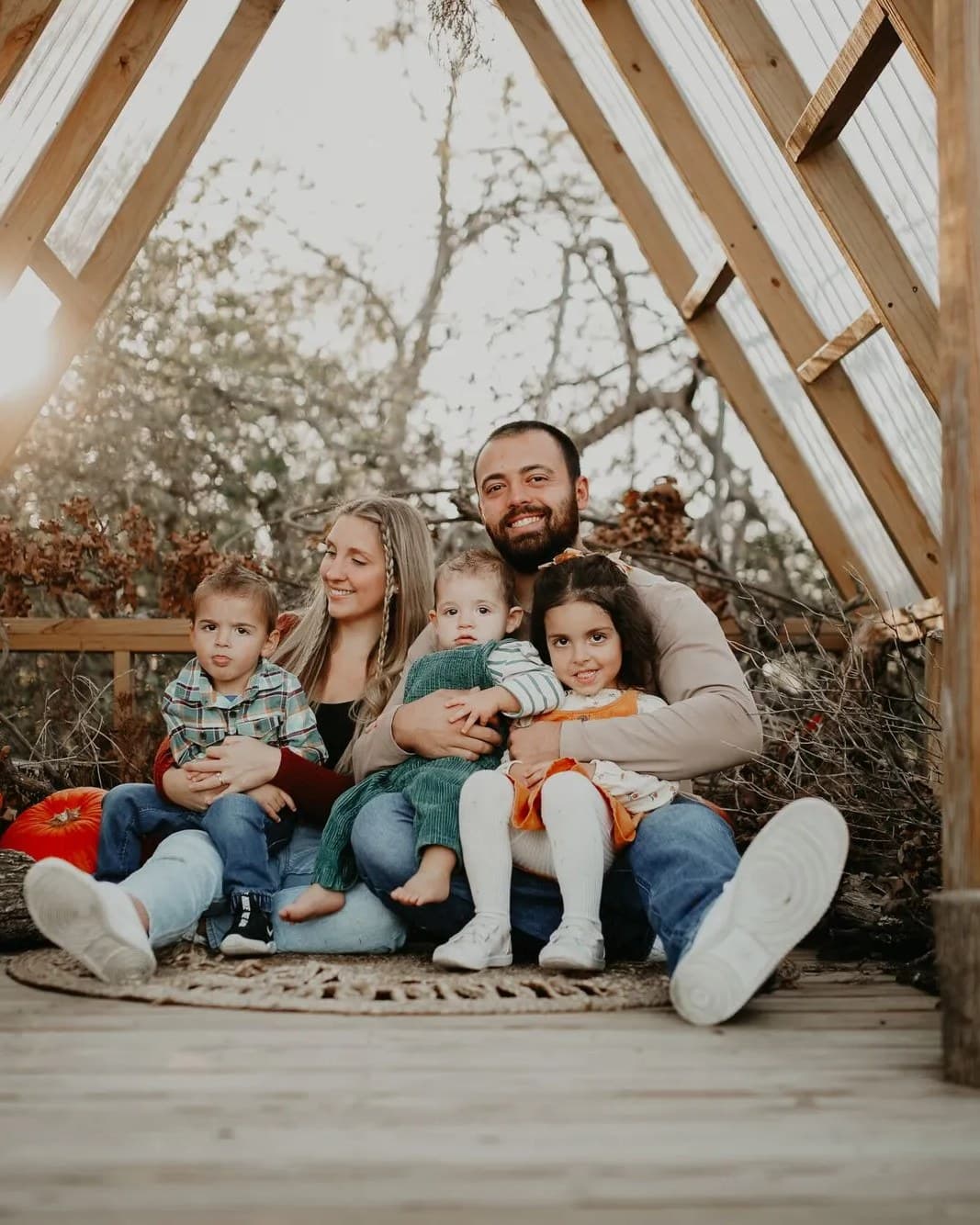 Anthony Jory, founder of Honest Water Co, with his wife and their four children
