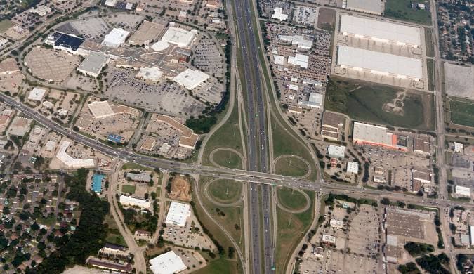 Aerial view of Arlington, Texas